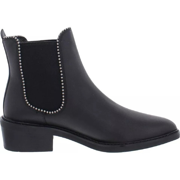 COACH Bowery Leather Ankel Bootie Black Metal Detail Womens 9 B EU 39.5/UK 7B - Picture 1 of 10